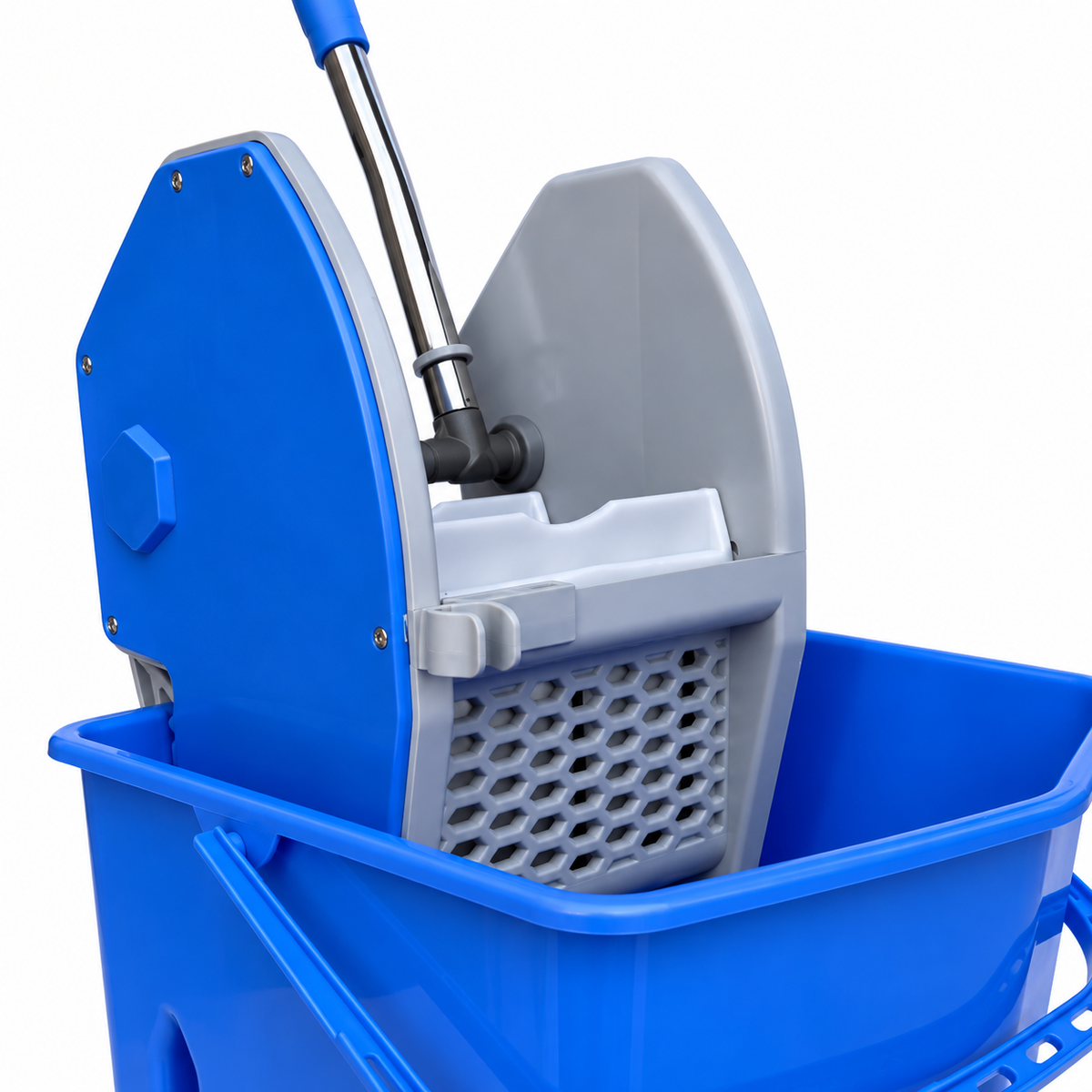Single Bucket Wringer Trolley - 25 Liters - Blue