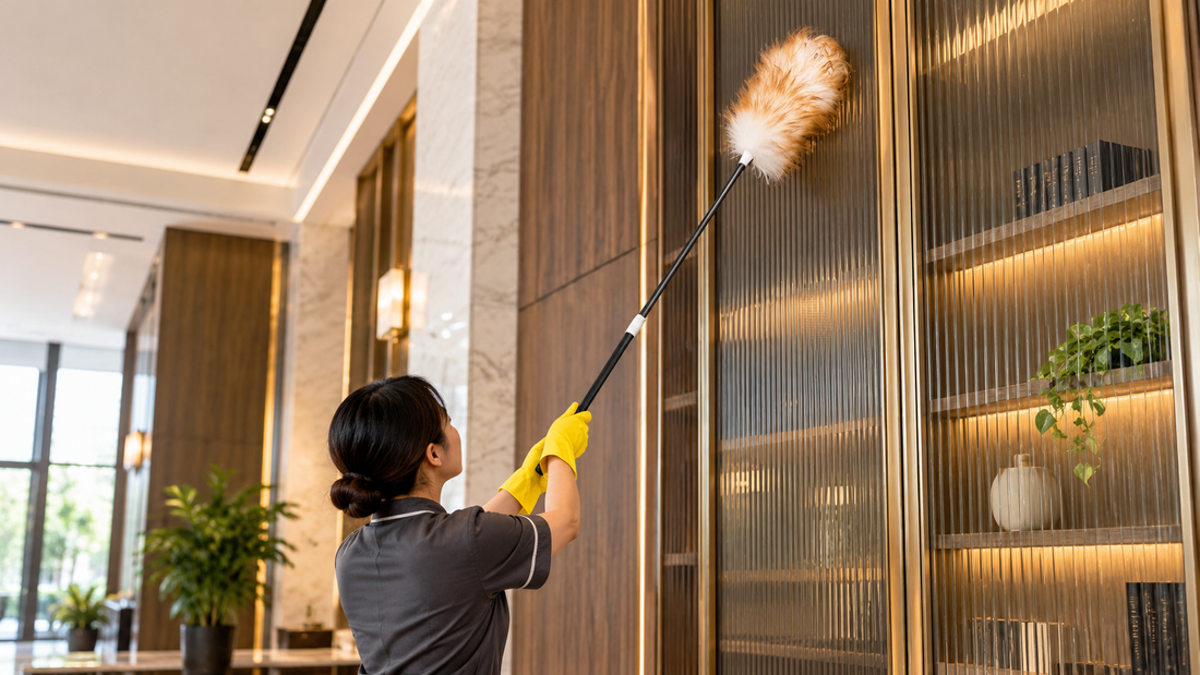 High-Level Dusting in Hotels, Offices and Large Facilities