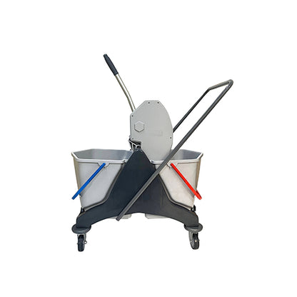 Double Bucket Wringer Trolley - 30 - Grey