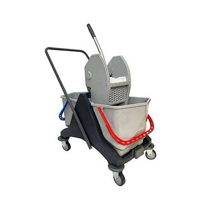 Double Bucket Wringer Trolley - 30 - Grey
