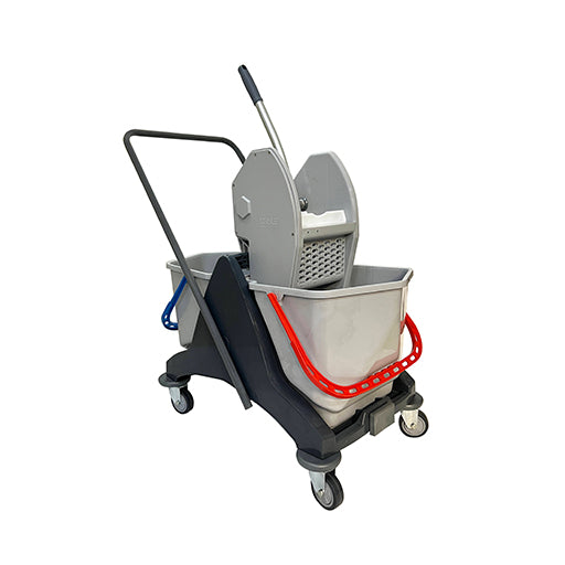 Double Bucket Wringer Trolley - 50 - Grey