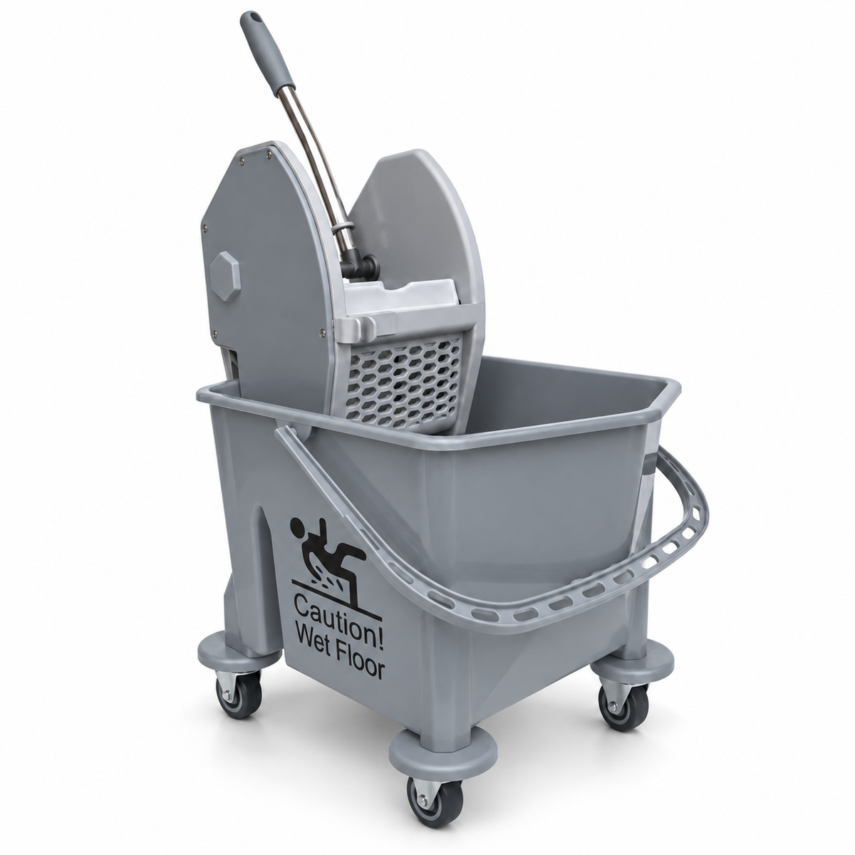 Single Bucket Wringer Trolley - 25 - Grey
