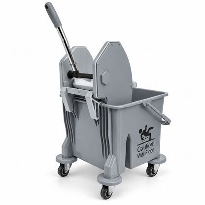 Single Bucket Wringer Trolley - 25 - Grey