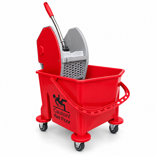 Single Bucket Wringer Trolley - 25 - Red